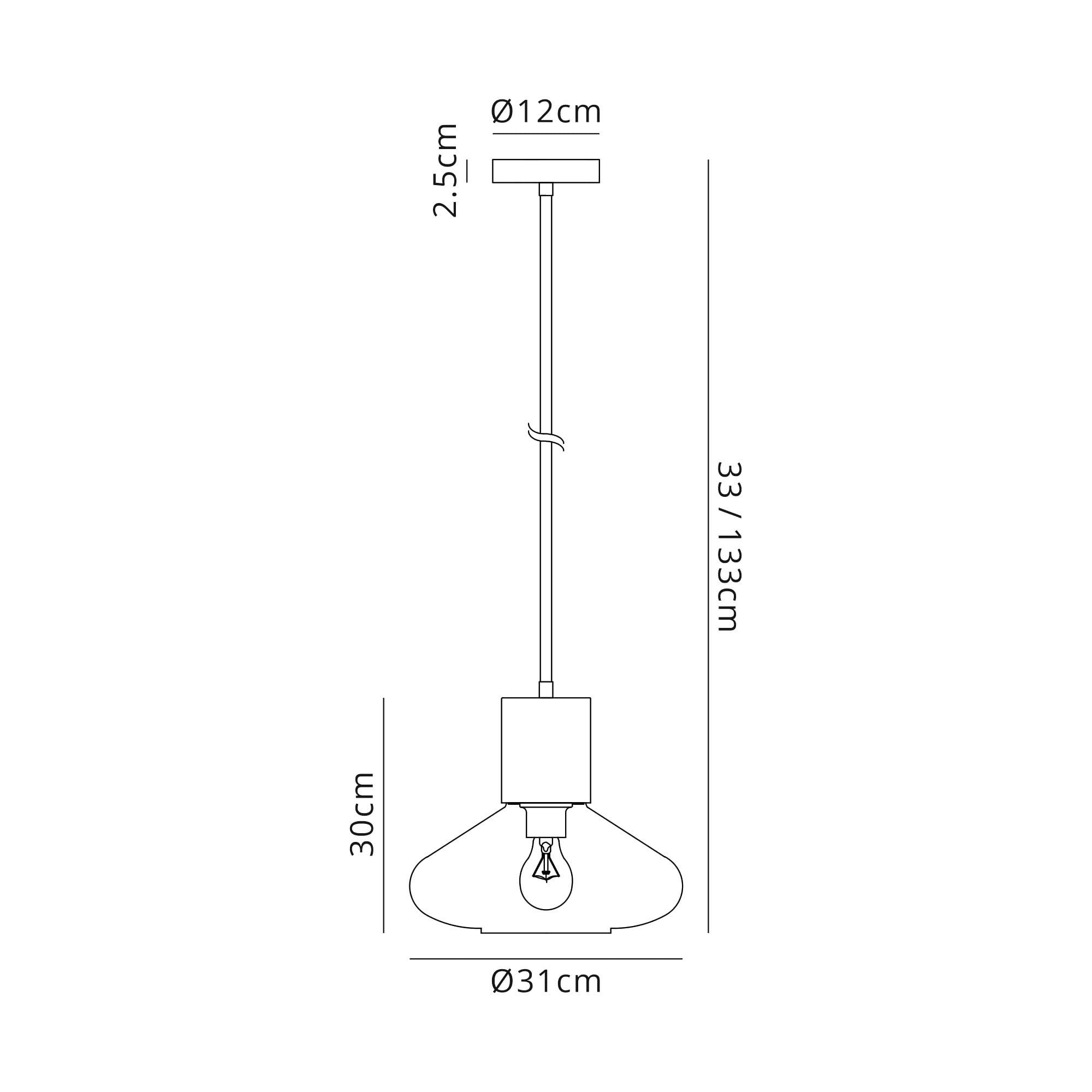 NL84649 Olivia Wide Pendant Satin Nickel/Opal Glass & Clear Twisted Cable