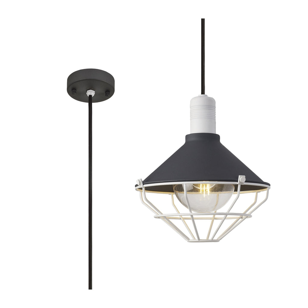 NL78449 Onaka Outdoor Pendant 1 Light Antracite/Matt White