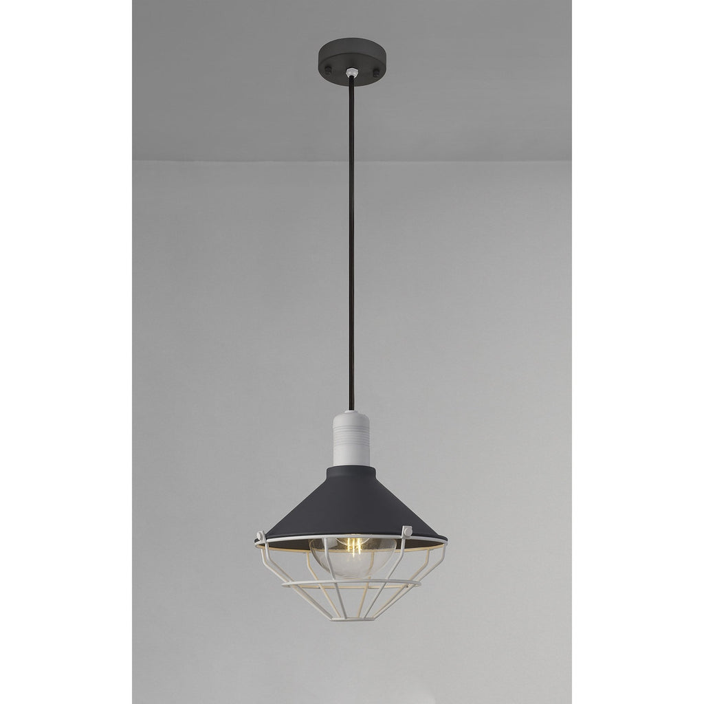 NL78449 Onaka Outdoor Pendant 1 Light Antracite/Matt White