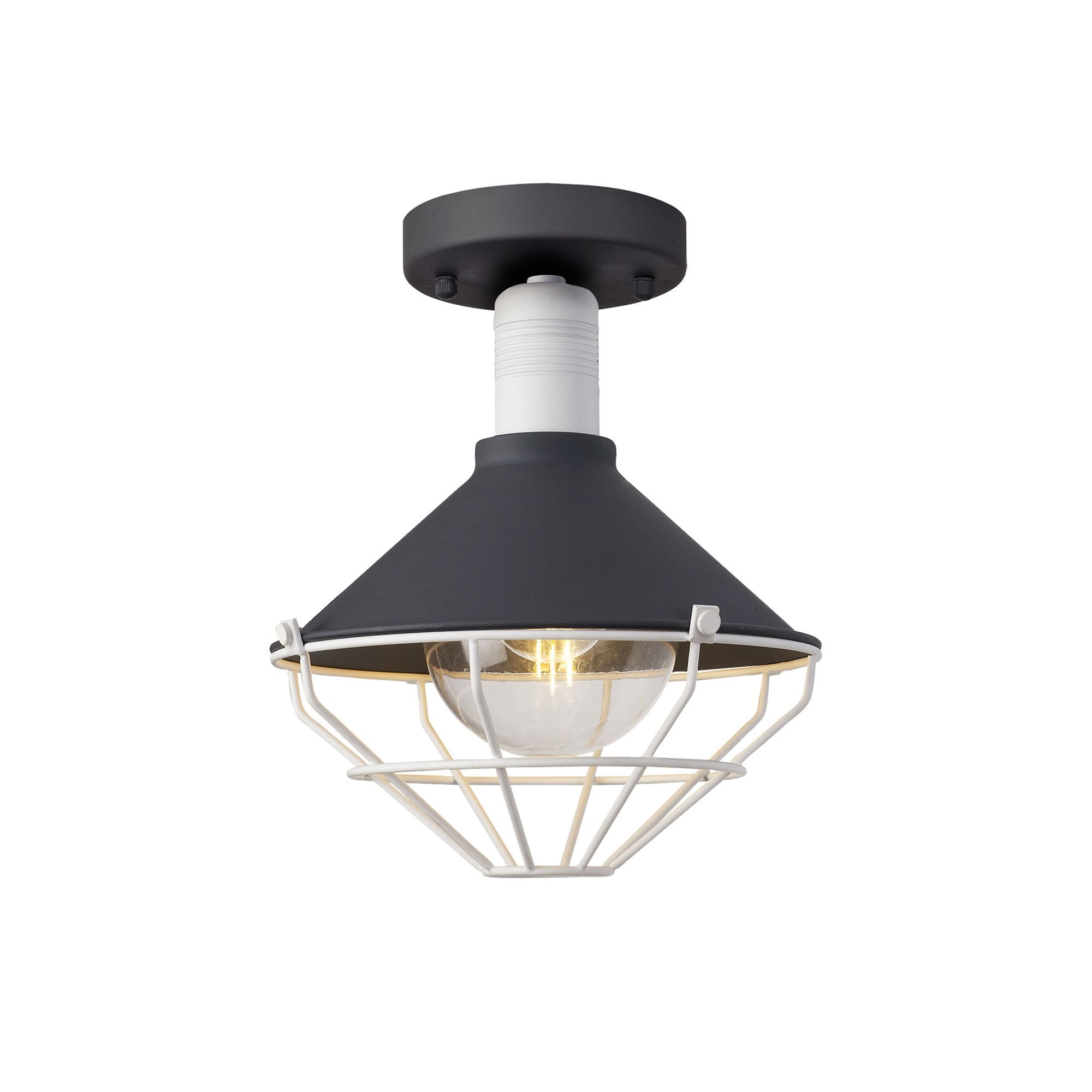 Onaka Outdoor Semi-Flush Ceiling 1 Light Antracite/Matt White