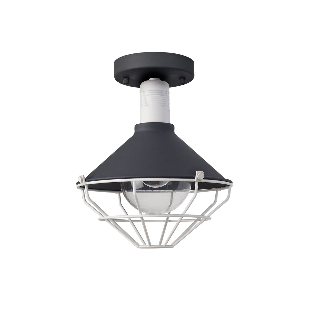 NL78459 Onaka Outdoor Semi-Flush Ceiling 1 Light Antracite/Matt White