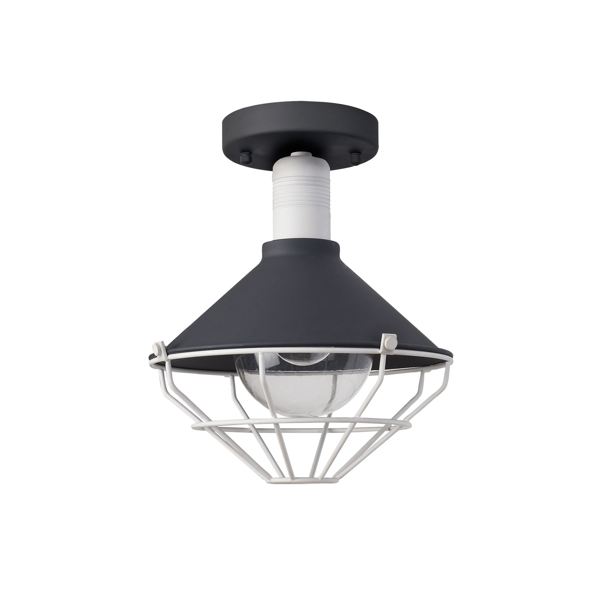 Onaka Outdoor Semi-Flush Ceiling 1 Light Antracite/Matt White