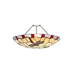NL72559 Oonagh 35cm Tiffany Non-electric Up Lighter Shade Red/Cream/Clear Crystal