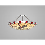 NL72559 Oonagh 35cm Tiffany Non-electric Up Lighter Shade Red/Cream/Clear Crystal