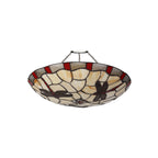 NL72559 Oonagh 35cm Tiffany Non-electric Up Lighter Shade Red/Cream/Clear Crystal