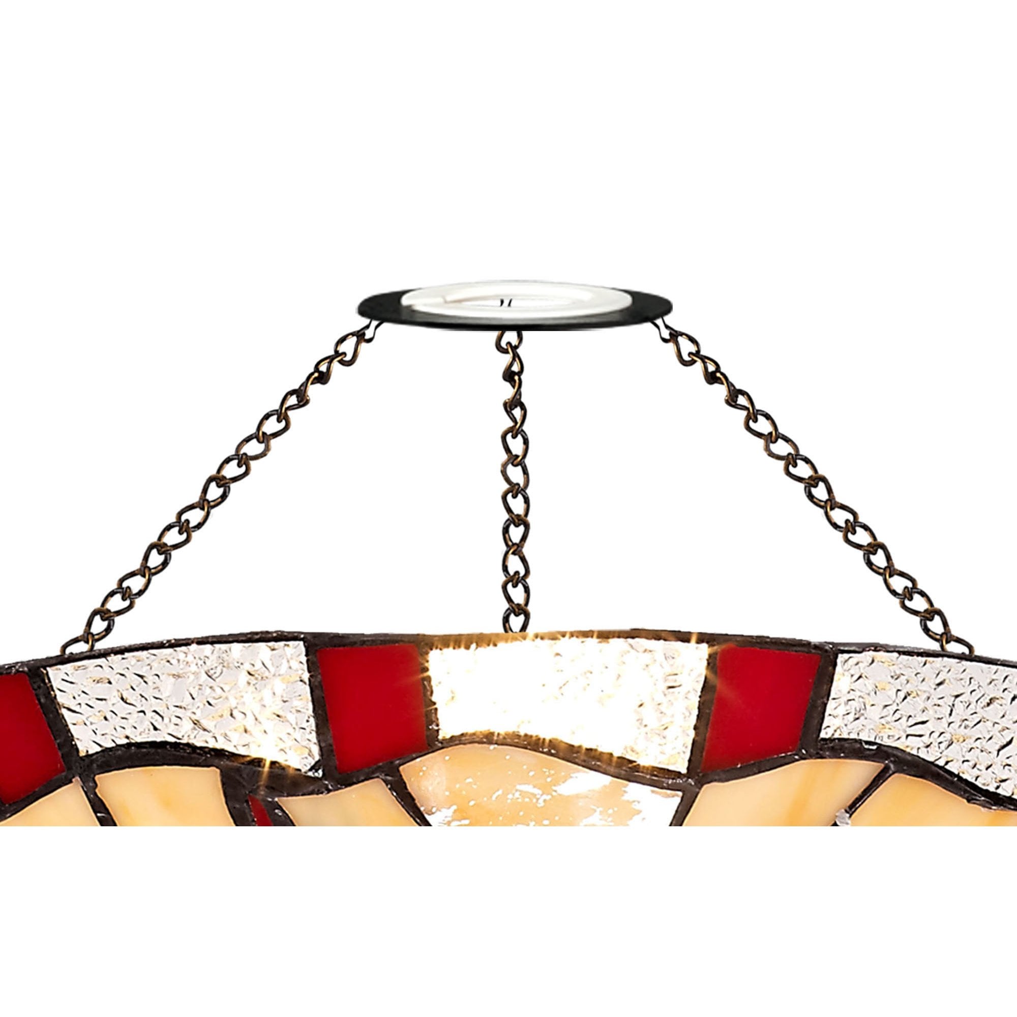 NL72559 Oonagh 35cm Tiffany Non-electric Up Lighter Shade Red/Cream/Clear Crystal