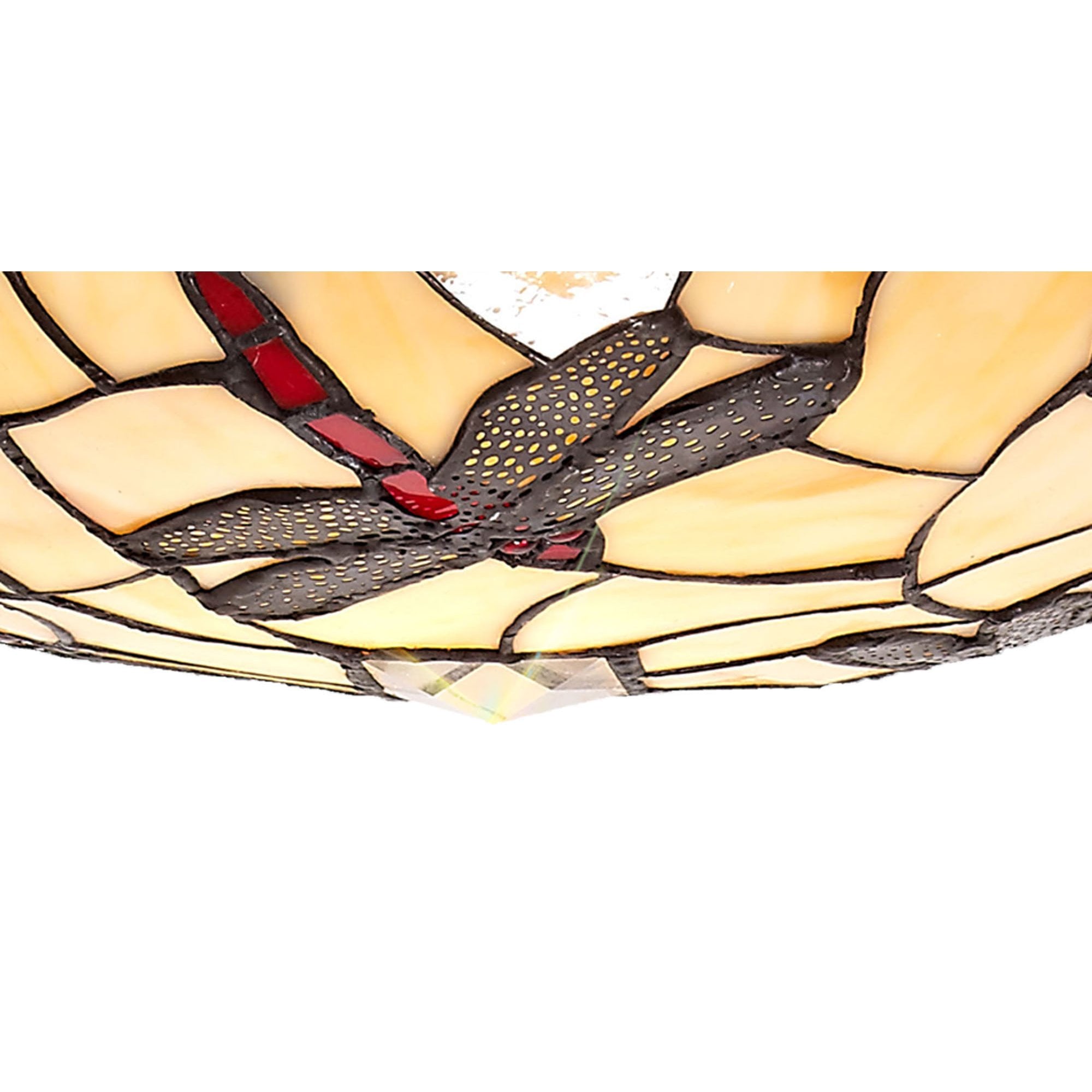 NL72559 Oonagh 35cm Tiffany Non-electric Up Lighter Shade Red/Cream/Clear Crystal