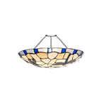 NL72569 Oonagh 35cm Tiffany Non-electric Up Lighter Shade Rich Blue/Cream/Clear Crystal