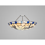 NL72569 Oonagh 35cm Tiffany Non-electric Up Lighter Shade Rich Blue/Cream/Clear Crystal