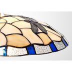 NL72569 Oonagh 35cm Tiffany Non-electric Up Lighter Shade Rich Blue/Cream/Clear Crystal