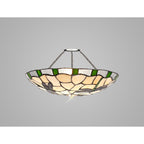 NL72579 Oonagh 35cm Tiffany Non-electric Up Lighter Shade Green/Cream/Clear Crystal