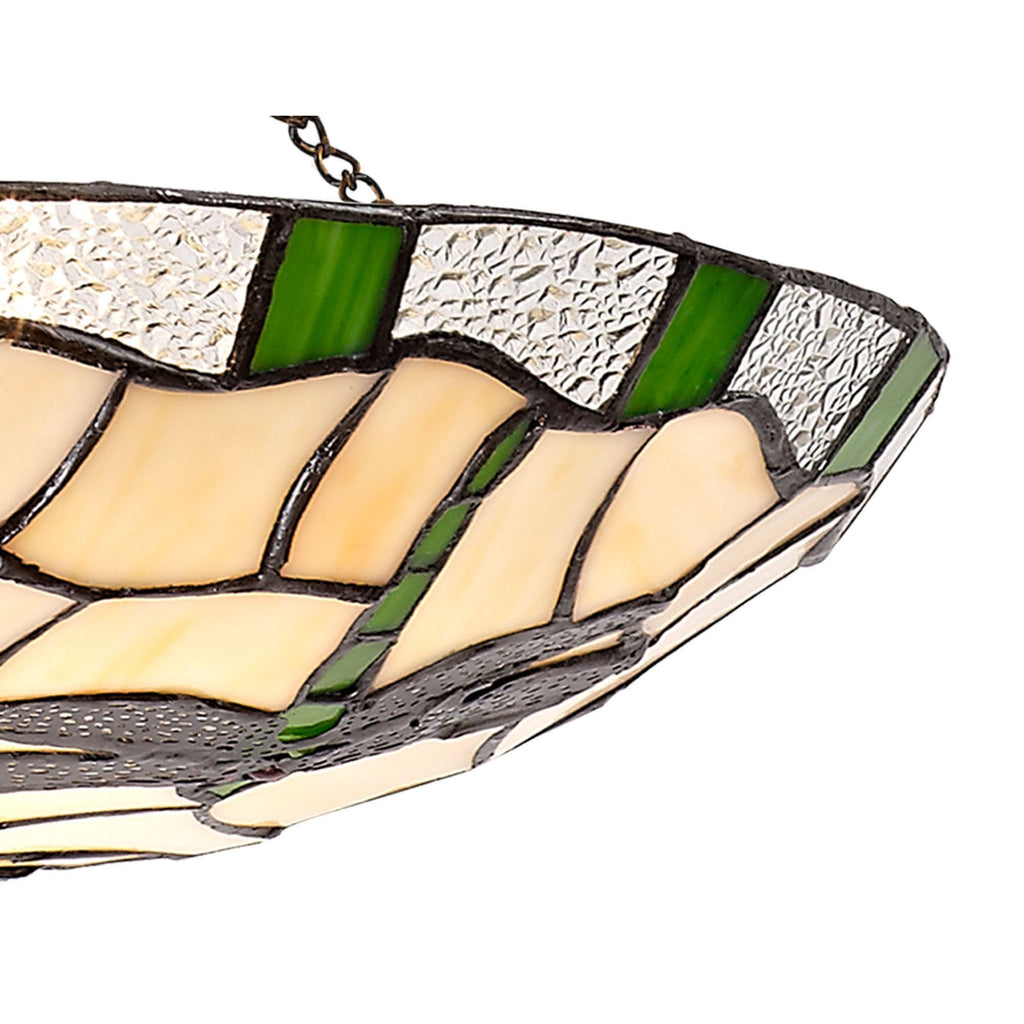 NL72579 Oonagh 35cm Tiffany Non-electric Up Lighter Shade Green/Cream/Clear Crystal