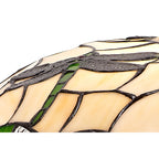 NL72579 Oonagh 35cm Tiffany Non-electric Up Lighter Shade Green/Cream/Clear Crystal