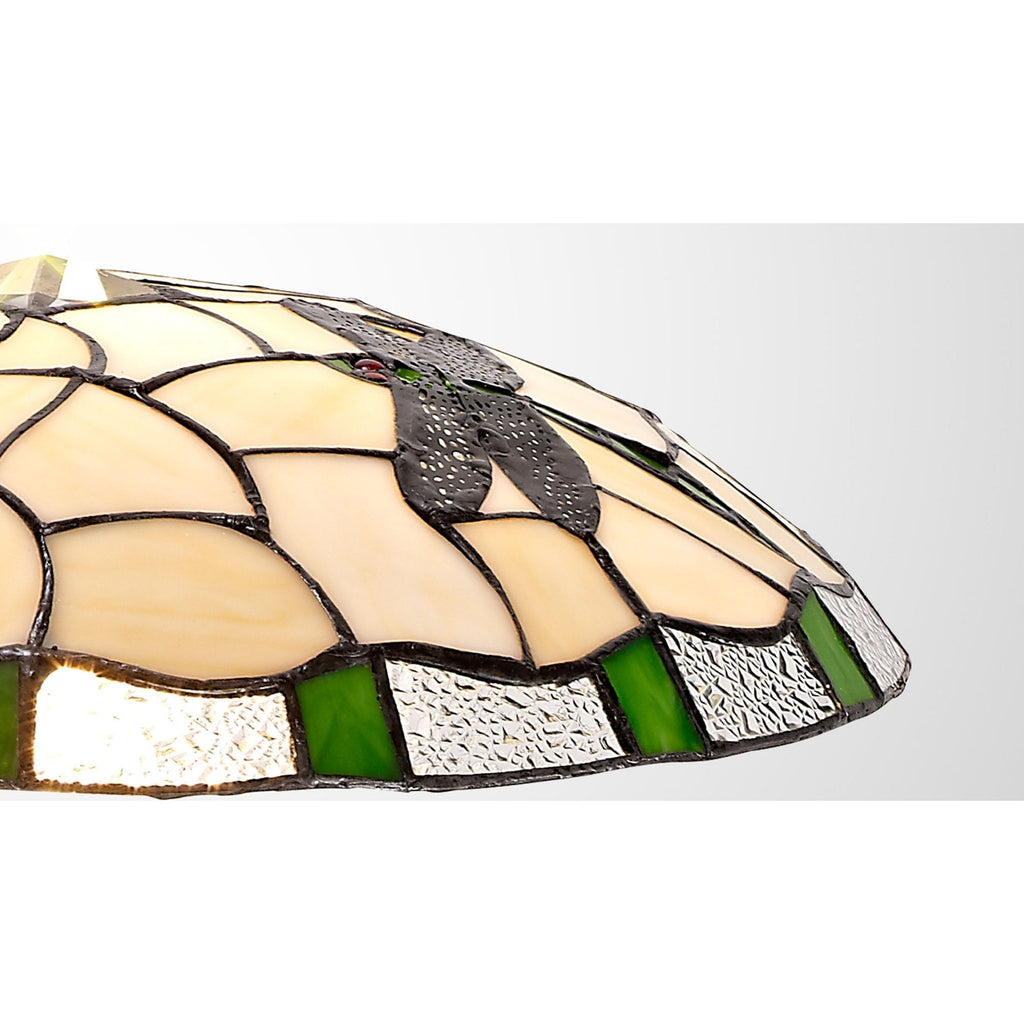 NL72579 Oonagh 35cm Tiffany Non-electric Up Lighter Shade Green/Cream/Clear Crystal