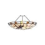 NL72589 Oonagh 35cm Tiffany Non-electric Up Lighter Shade Amber/Cream/Clear Crystal