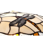 NL72589 Oonagh 35cm Tiffany Non-electric Up Lighter Shade Amber/Cream/Clear Crystal