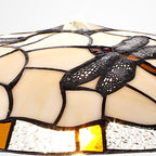 NL72589 Oonagh 35cm Tiffany Non-electric Up Lighter Shade Amber/Cream/Clear Crystal
