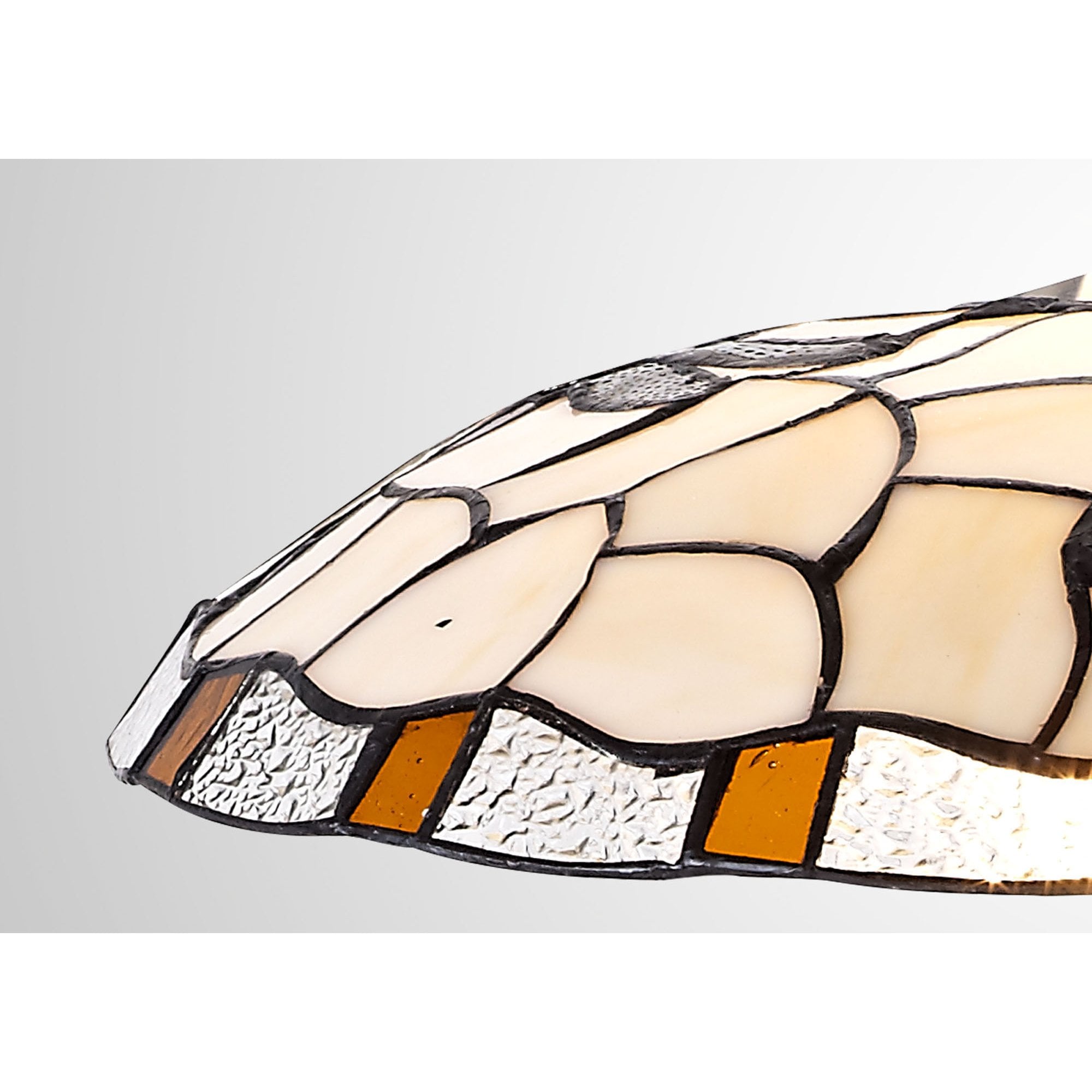 NL72589 Oonagh 35cm Tiffany Non-electric Up Lighter Shade Amber/Cream/Clear Crystal