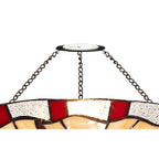 NLK01389 Oonagh 1 Light Pendant With 35cm Tiffany Shade Red/Chrome/Clear Crystal/Black