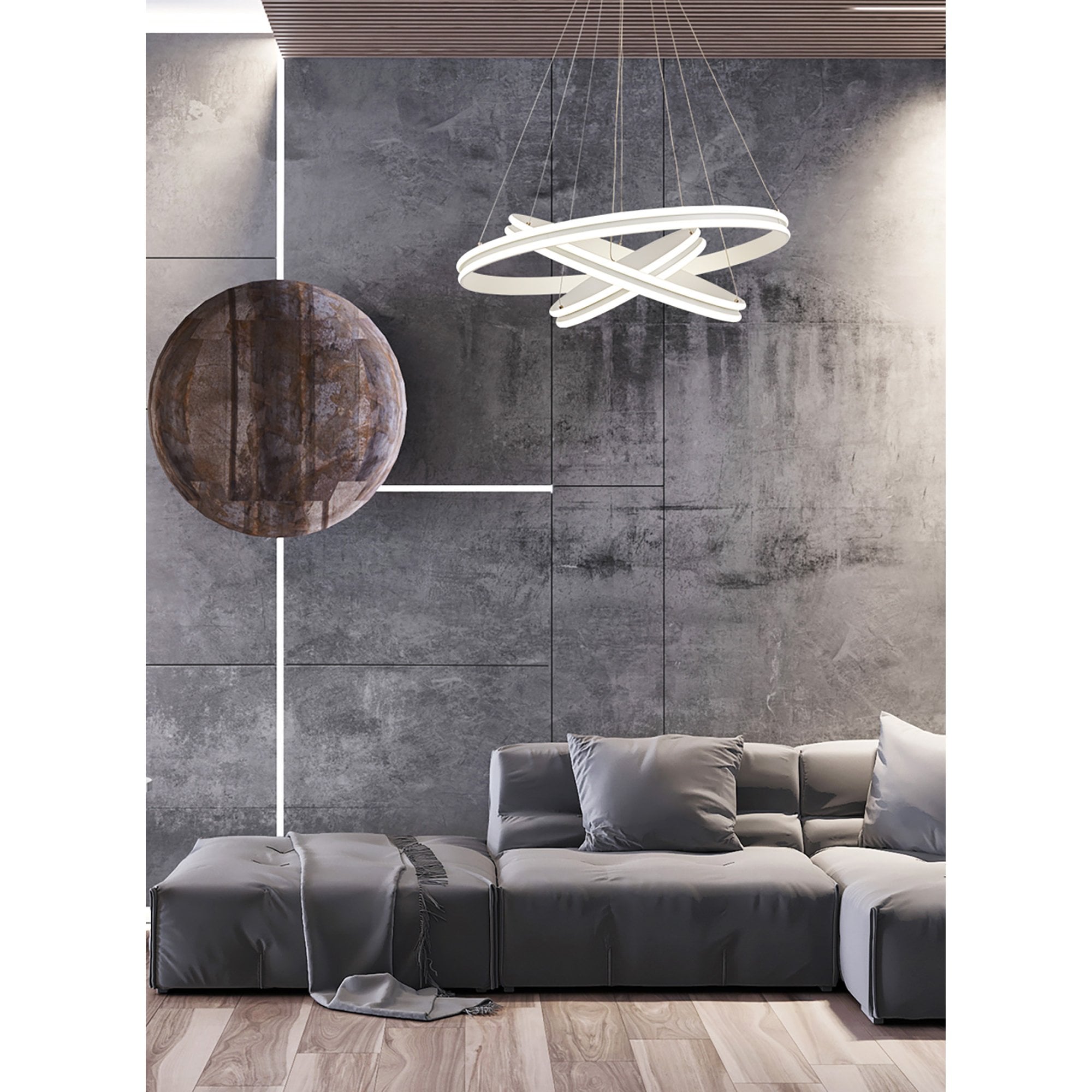 NL77709 Orla Pendant 3 Light LED Dimmable Matt White