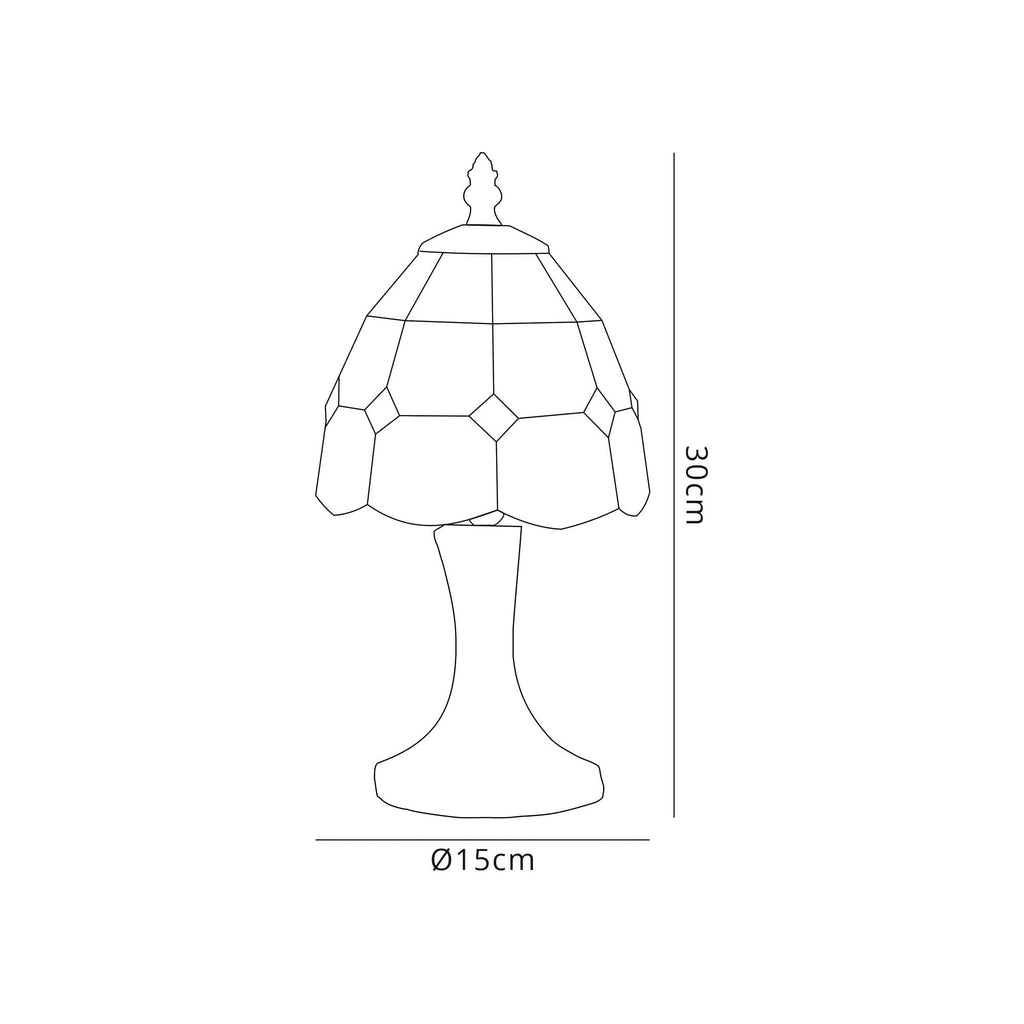 NL72169 Ole Tiffany Table Lamp 1 Light White/Blue/Clear Crystal Shade