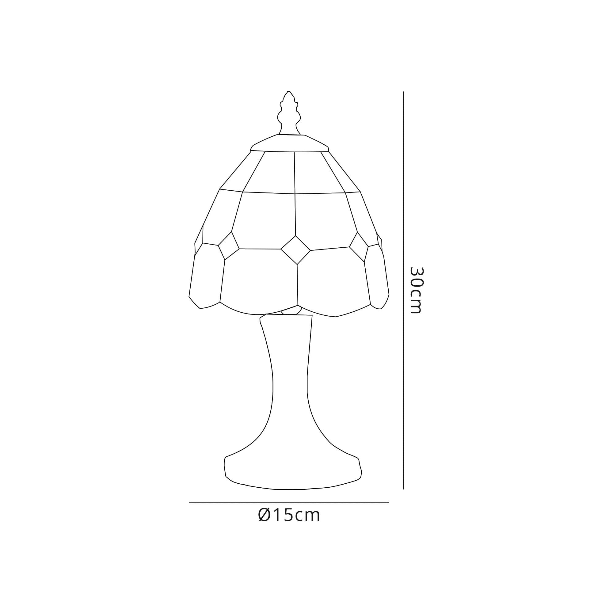 NL72169 Ole Tiffany Table Lamp 1 Light White/Blue/Clear Crystal Shade