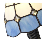 NL72169 Ole Tiffany Table Lamp 1 Light White/Blue/Clear Crystal Shade