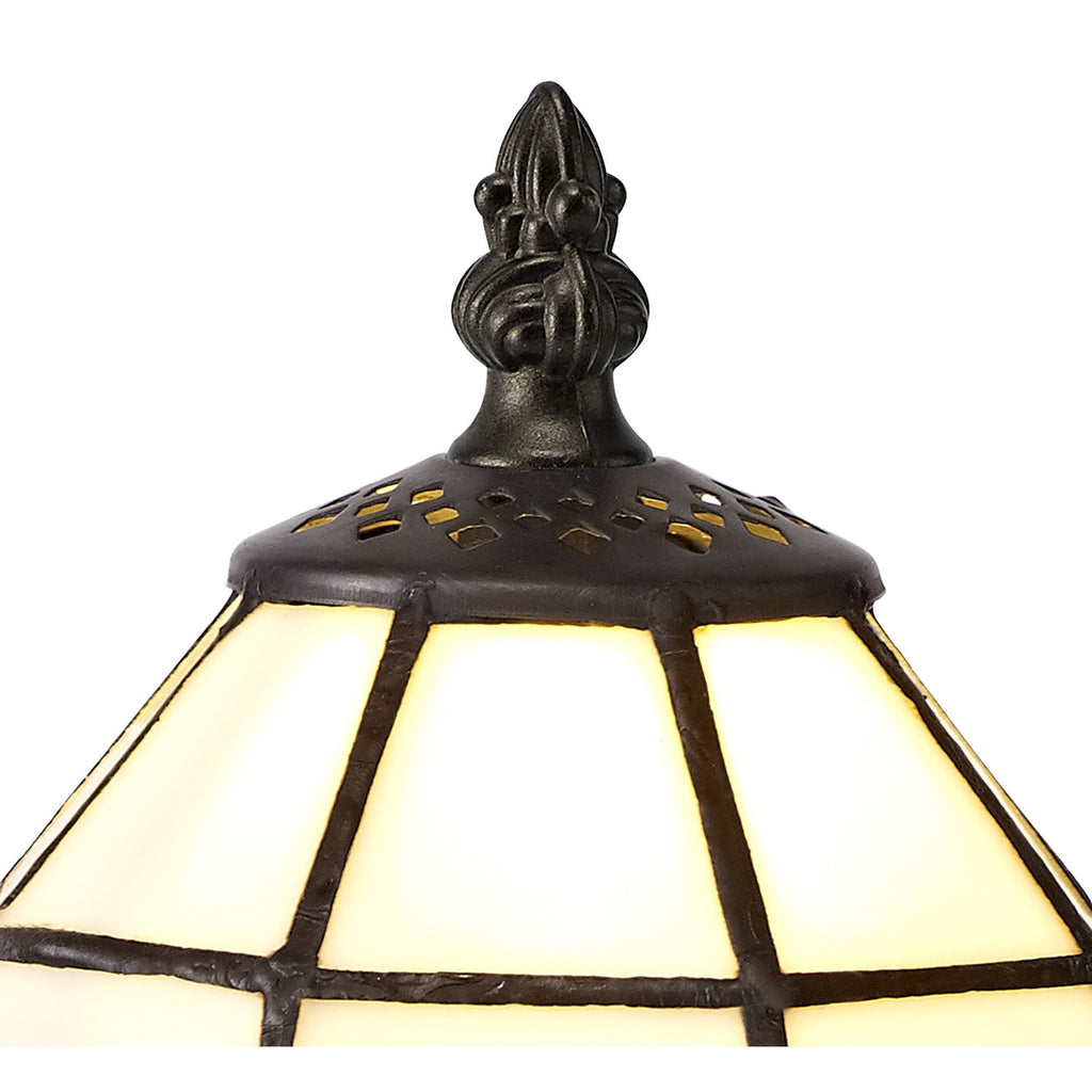 NL72169 Ole Tiffany Table Lamp 1 Light White/Blue/Clear Crystal Shade