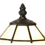 NL72169 Ole Tiffany Table Lamp 1 Light White/Blue/Clear Crystal Shade