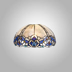 NL72749 Ossie Tiffany 30cm Non-electric Shade Suitable For Pendant/Ceiling/Table Lamp Blue/Clear Crystal
