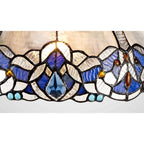 NL72749 Ossie Tiffany 30cm Non-electric Shade Suitable For Pendant/Ceiling/Table Lamp Blue/Clear Crystal