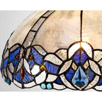 NL72749 Ossie Tiffany 30cm Non-electric Shade Suitable For Pendant/Ceiling/Table Lamp Blue/Clear Crystal
