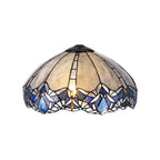 NL72759 Ossie Tiffany 40cm Shade Only Suitable For Pendant/Ceiling/Table Lamp Blue/Clear Crystal