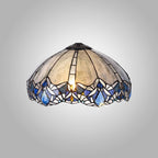 NL72759 Ossie Tiffany 40cm Shade Only Suitable For Pendant/Ceiling/Table Lamp Blue/Clear Crystal