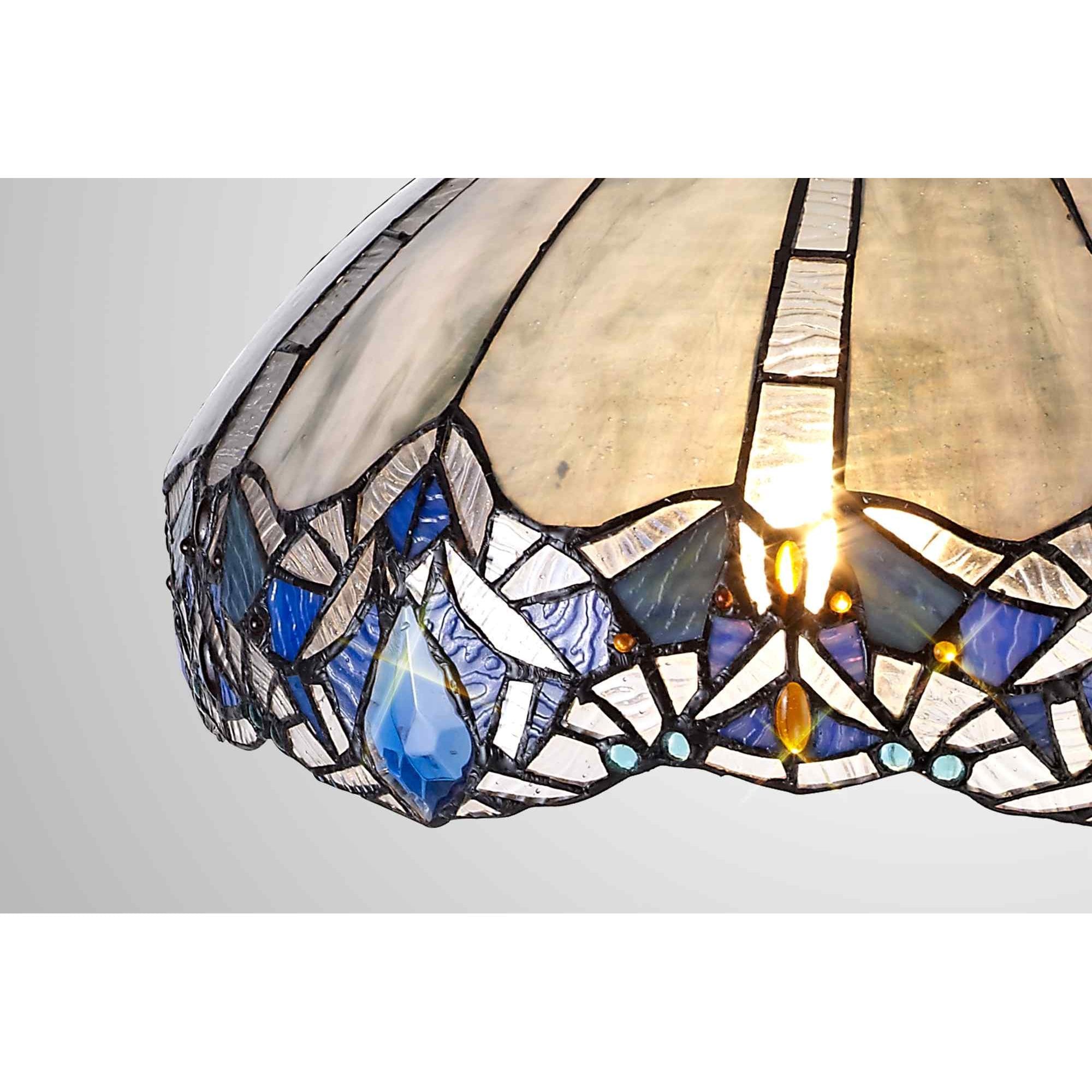 NL72759 Ossie Tiffany 40cm Shade Only Suitable For Pendant/Ceiling/Table Lamp Blue/Clear Crystal