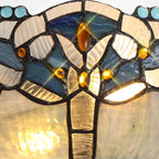 NL72769 Ossie Tiffany 30cm Wall Lamp 2 Light Blue/Clear Crystal