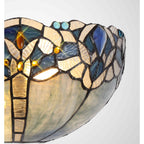 NL72769 Ossie Tiffany 30cm Wall Lamp 2 Light Blue/Clear Crystal