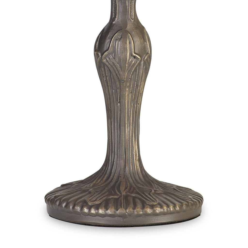 NLK01449 Ossie 1 Light Curved Table Lamp With 30cm Tiffany Shade Blue/Clear Crystal/Aged Antique Brass
