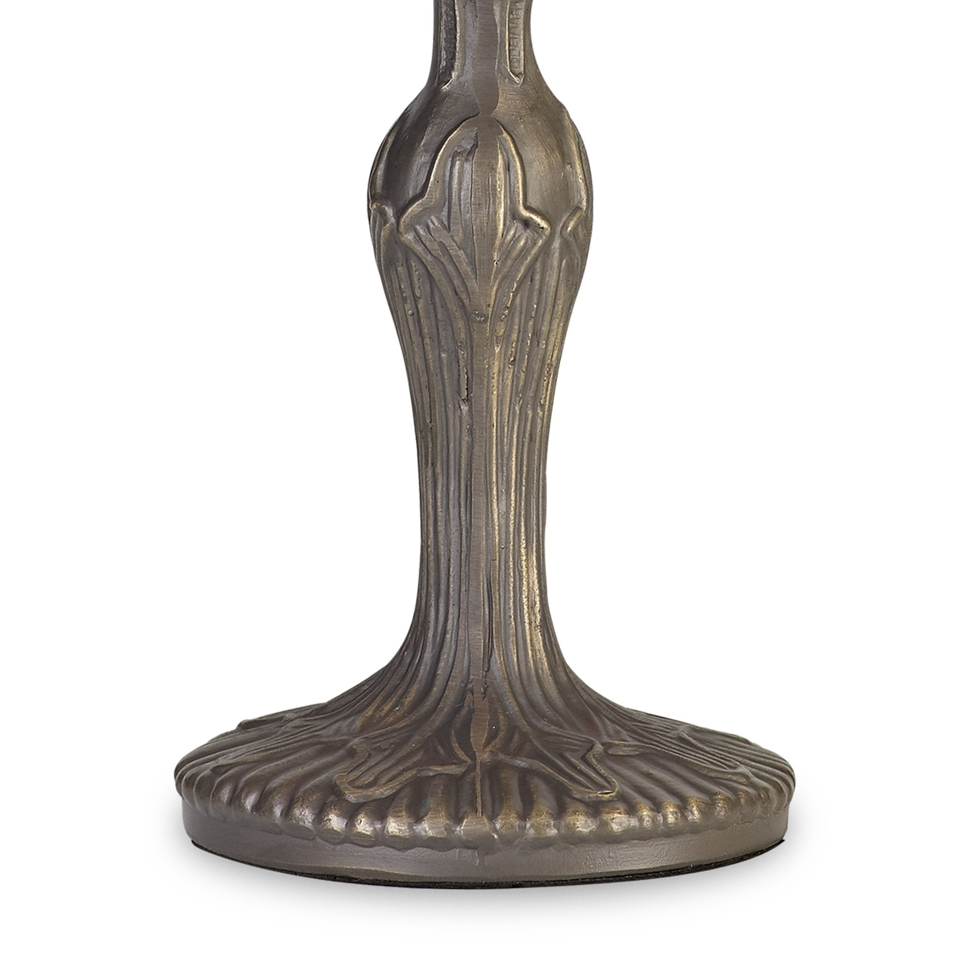 NLK01449 Ossie 1 Light Curved Table Lamp With 30cm Tiffany Shade Blue/Clear Crystal/Aged Antique Brass
