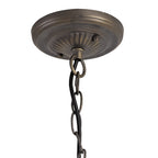 NLK01489 Ossie 3 Light Down Light Pendant With 30cm Tiffany Shade Blue/Clear Crystal/Aged Antique Brass