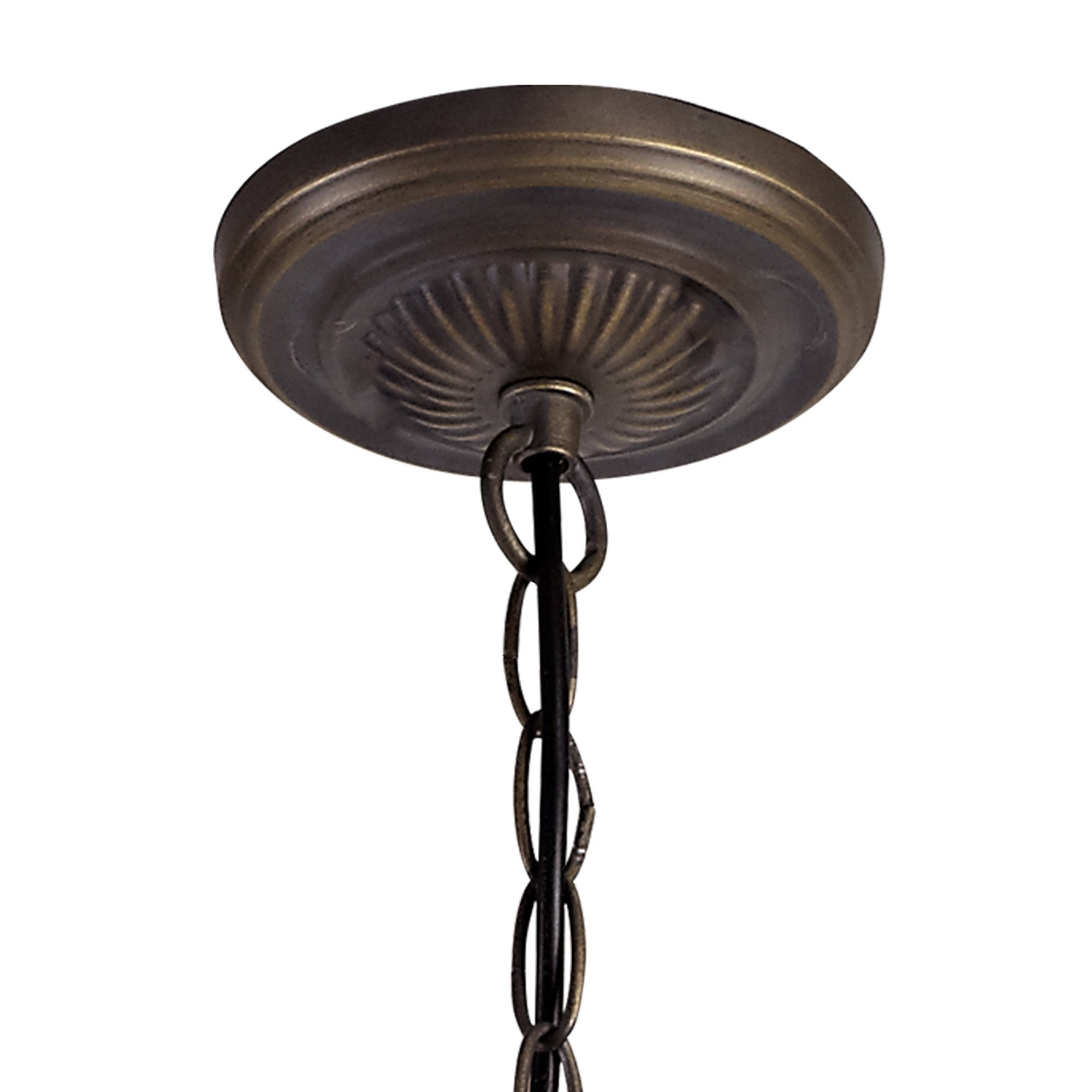 NLK01519 Ossie 2 Light Up Lighter Pendant With 30cm Tiffany Shade Blue/Clear Crystal/Aged Antique Brass