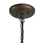 NLK01529 Ossie 3 Light Up Lighter Pendant With 30cm Tiffany Shade Blue/Clear Crystal/Aged Antique Brass