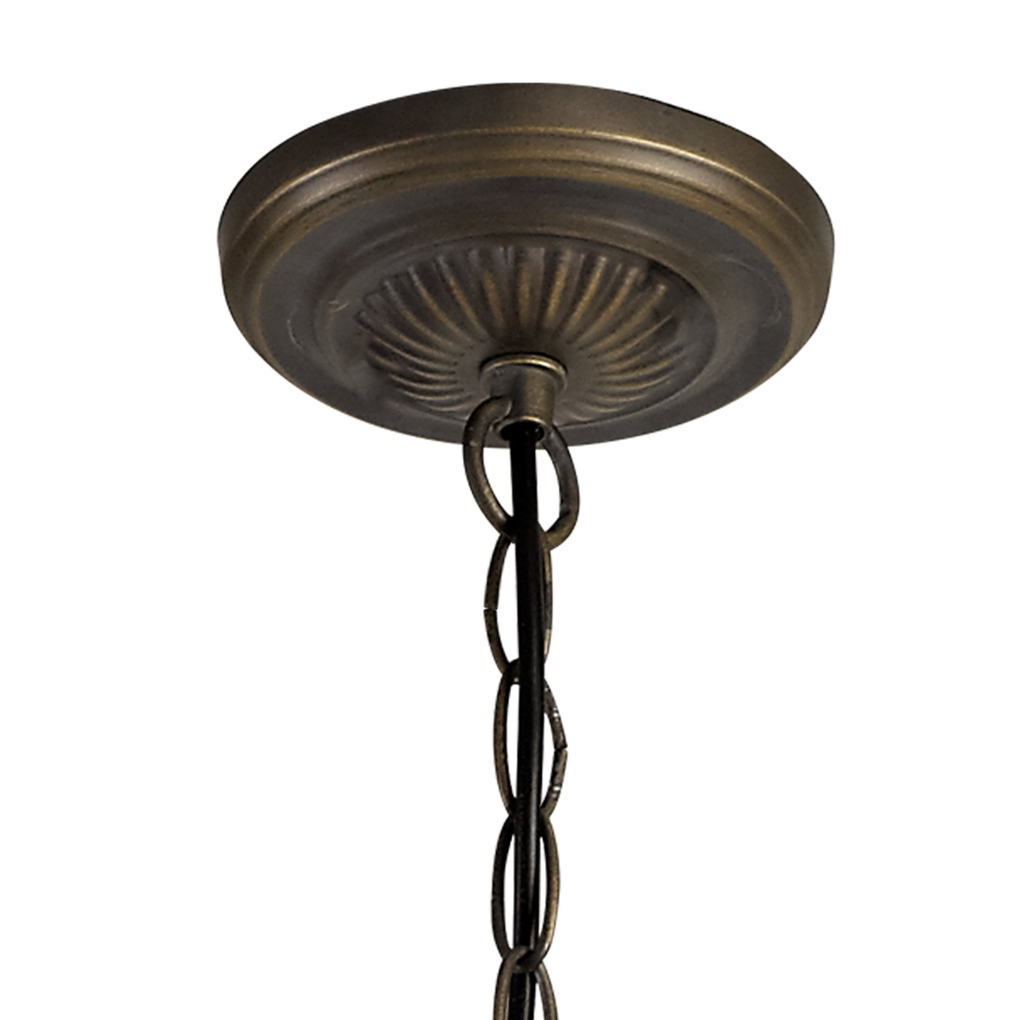 NLK01529 Ossie 3 Light Up Lighter Pendant With 30cm Tiffany Shade Blue/Clear Crystal/Aged Antique Brass