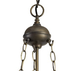 NLK01529 Ossie 3 Light Up Lighter Pendant With 30cm Tiffany Shade Blue/Clear Crystal/Aged Antique Brass