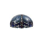 NLK01529 Ossie 3 Light Up Lighter Pendant With 30cm Tiffany Shade Blue/Clear Crystal/Aged Antique Brass