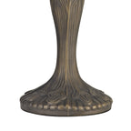 NLK01549 Ossie 2 Light Curved Table Lamp With 40cm Tiffany Shade Blue/Clear Crystal/Aged Antique Brass