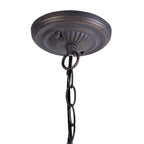 NLK01569 Ossie 1 Light Down Light Pendant With 40cm Tiffany Shade Blue/Clear Crystal/Aged Antique Brass