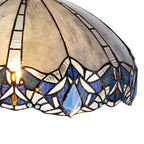 NLK01569 Ossie 1 Light Down Light Pendant With 40cm Tiffany Shade Blue/Clear Crystal/Aged Antique Brass