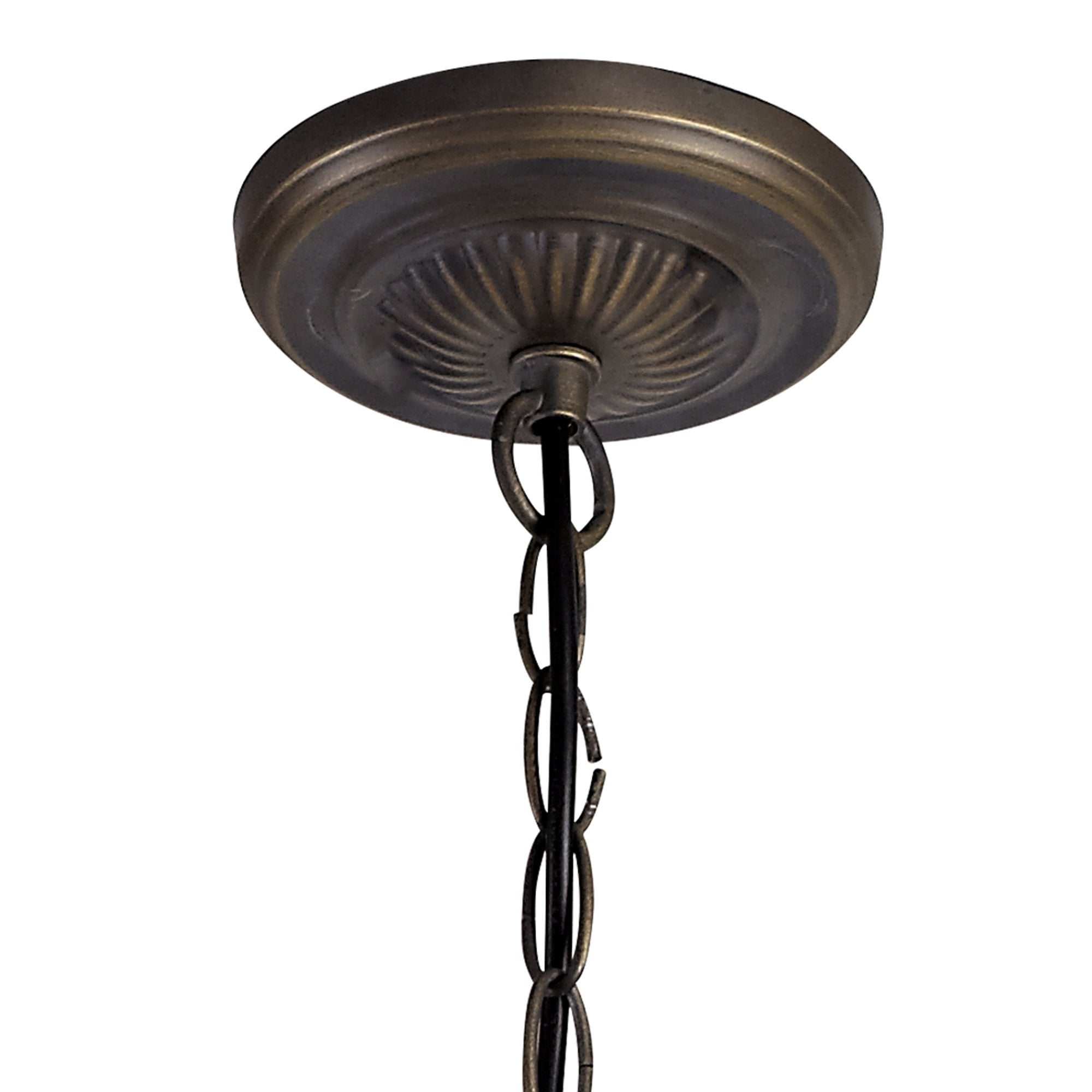 NLK01609 Ossie 2 Light Up Lighter Pendant With 40cm Tiffany Shade Blue/Clear Crystal/Aged Antique Brass