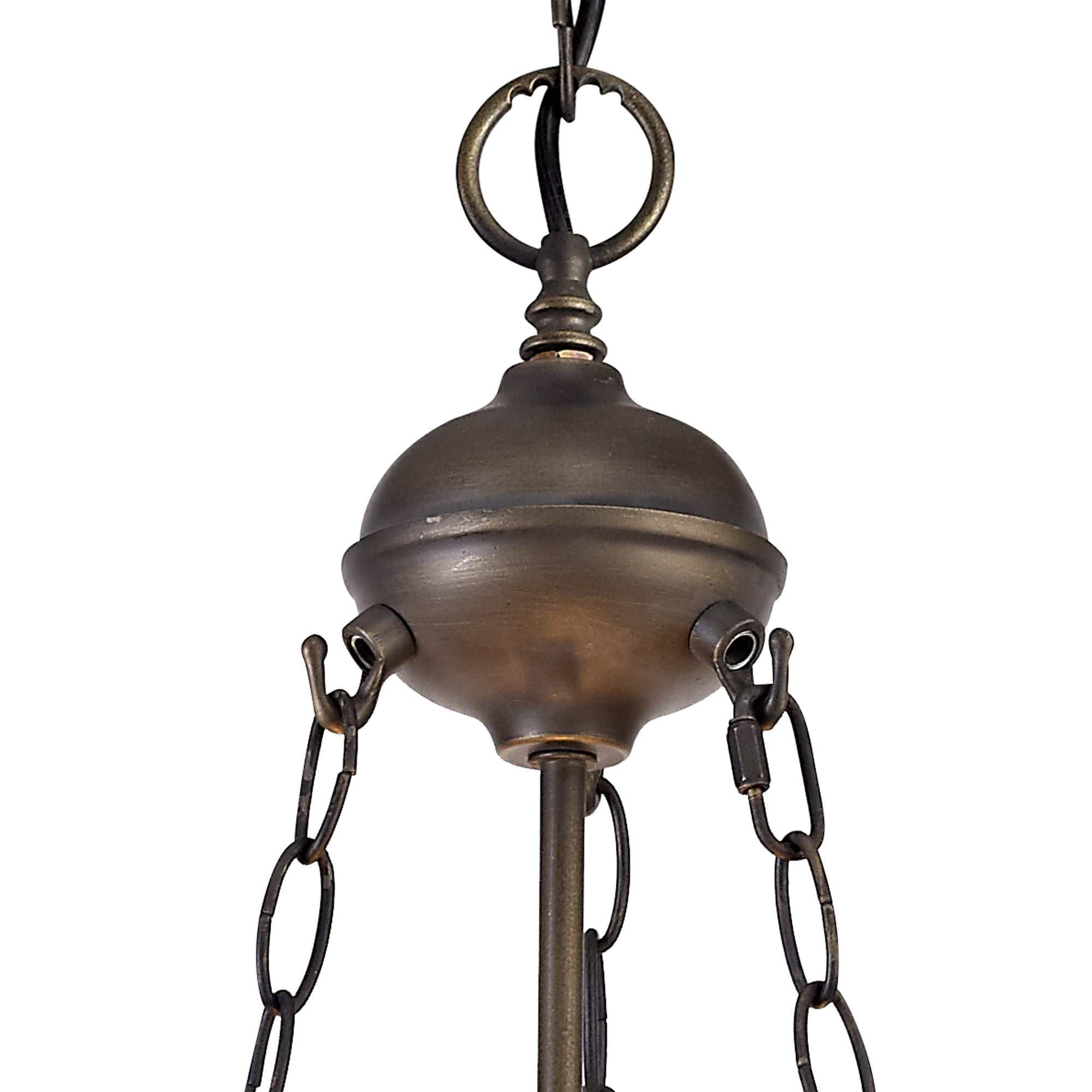 NLK01609 Ossie 2 Light Up Lighter Pendant With 40cm Tiffany Shade Blue/Clear Crystal/Aged Antique Brass
